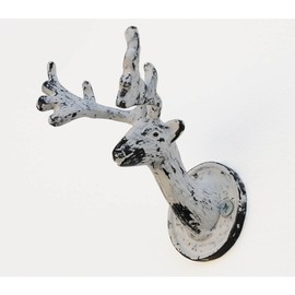 HAB & GUT -DH002 Coat Hook Deer Vintage White Cast Iron