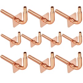 Pack of 10 Copper Stub Out Elbows with Wall Flange Stub Out 1/2’’-8inch Lengh- Easy to Install, Lead-Free-PEX-B,C Stub Out Accessories,Barb Crimp PEX-B Copper Stub Out Elbow with Wall Flange