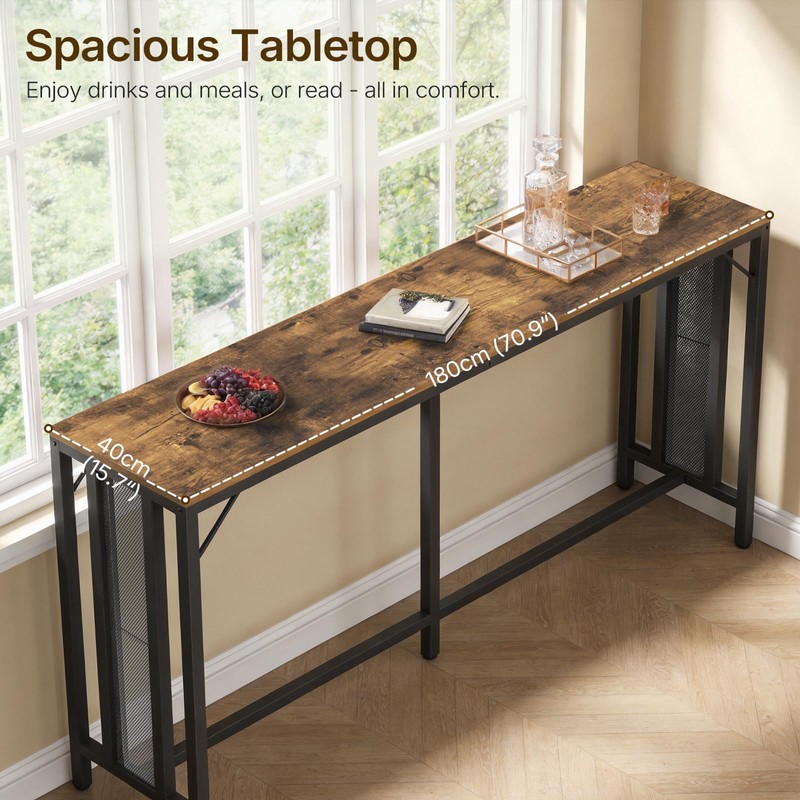 YATINEY 70.9" Bar Table, Long Counter Bar Height Table, Rectangular