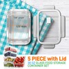 NutriChef 10-Piece Superior Glass Food Storage Containers Set (5 Containers