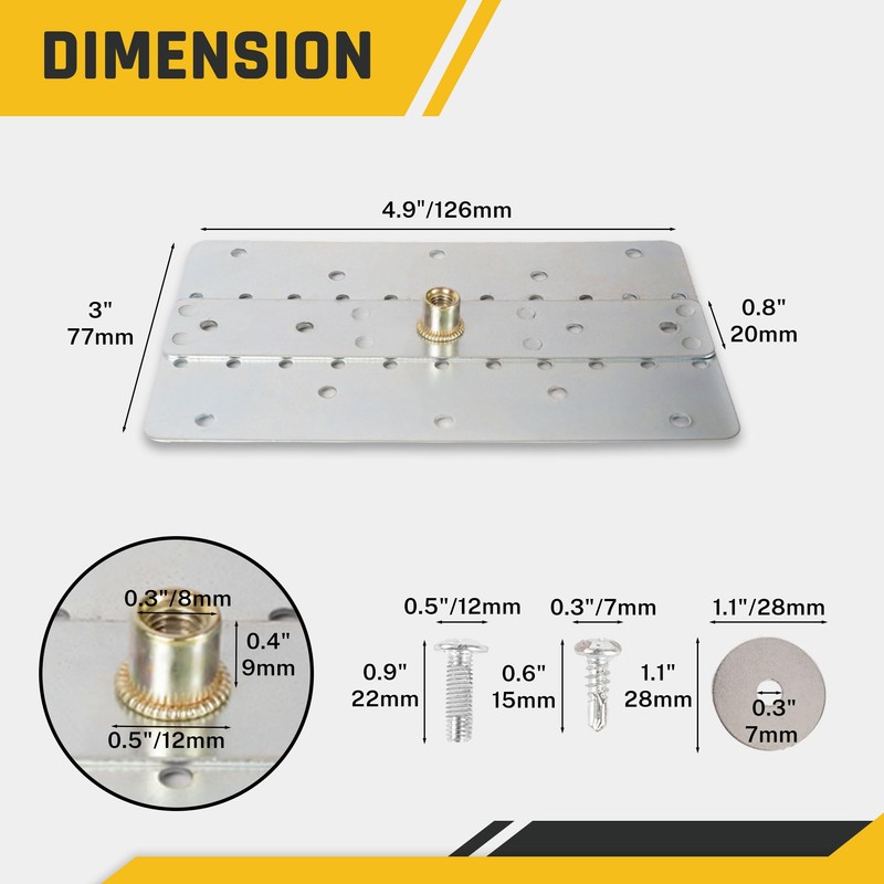 Wyckoff Universal Mounting Kit, 4 Pcs Unistrut Channel Mounting Plates,