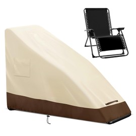 Zero Gravity Chair Cover Outdoor Folding Lawn Lounge Chair Covers 420D Oxford Waterproof Patio Furniture Protector for Folding Recliner - Beige (58x26x44 Inches)