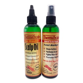 Hair Growth Combo - ThermaScalp Hair Oil and Spray Deal featuring Capsaicin, Caffeine, Batana for Hair Loss, Dandruff, Thinning Hair, Damaged Follicles, Beauitifies Hair