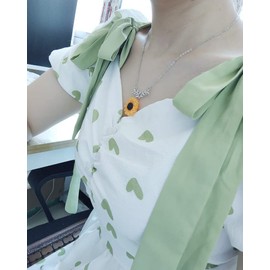 Daisy Sunflower Dangle Earrings Sunflower Necklace Set for Women Summer Jewelry, Resin, No Gemstone