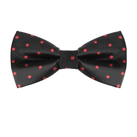 Allegra K Men's Women's Bowtie, Bowtie, Ribbon, Polka Dot Pattern, Party, School Entrance Ceremony, Wedding, multicolor (black / red)