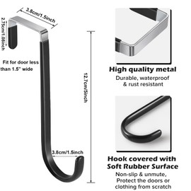 Vethwal 8 Pack Over The Door Hooks, Multicolor High Load-Bearing Metal Single Door Hooks for Hanging,Towels,Clothes, Bathroom,Living Room,Kitchen (White,Black)