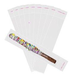 Self Sealing Cellophane Bags 200 pcs pretzel bags 2x10 inches, Pretzel Bags Thickened Clear Pretzel Rod Bags, Resealable Bag for Packaging ICY Candy Popsicle,Gifts, Favors, Products