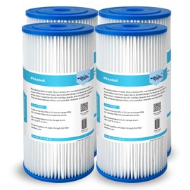 Membrane Solutions 50 Micron Pleated Water Filter Home 10"x4.5" Whole House Heavy Duty Sediment Replacement Cartridge Compatible with ECP10-1,ECP20-BB,R50-BBSA,FXHSC,CB1-SED10-BB (4 Pack)