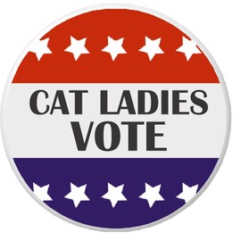 Cat Ladies Vote Red White Blue Stars 2.25 in Pinback Button - Election Kamala Harris J.D. Vance 2024