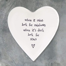 East of India Heart Coaster 'When it rains'