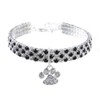 RayMinsino Pet Collar with Diamonds, Adjustable Crystal Diamond, Elastic Heart