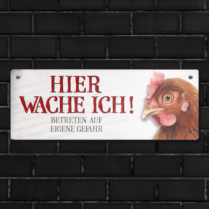 Betreten auf eigene Gefahr - Hier wache ich! Metal Sign