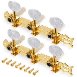 1 Pair 3L3R Classical Guitar Tuning Pegs Keys, Guitar Tuners Machine Heads Keys Part Parts Accessories, Gold