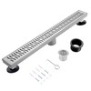 muschbath 36 Inch Linear Shower Drain, Brushed Nickel Shower Drain,