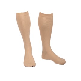 EvoNation Men's USA Made Graduated Compression Socks 8-15 mmHg Mild Pressure Medical Quality Knee High Orthopedic Support Stockings Hose - Best Comfort Fit, Circulation, Travel (XL, Tan)