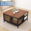Lift Top Coffee Table with Storage for Living Room, Retro