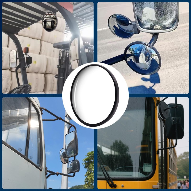 5.9-inch Round Convex Mirror with Tube Mounting Bracket- Convex Blind