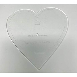 Choice of Size Acrylic Heart Quilt Template (2")