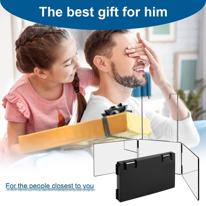LMZNXCZ 3 Way Mirror for Self Hair Cutting,360 Haircuts Men