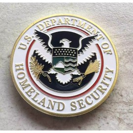 home land US Department Of Home land Security Challenge Coin With Special Velvet Case