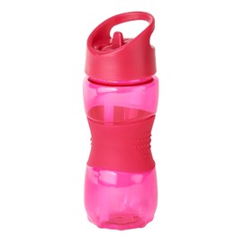 Thermo Rex Grip Water Bottle, 400 ml, Red, BPA-Free Plastic, Virtually Shatterproof and Reusable, with Integrated Straw, Water Bottle