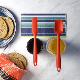 RSVP International Ela's Favorite Silicone Spatula, Red, 8" | BPA-Free Silicone | Scrape Batters, Flip Eggs, Ice Cakes, & More | Dishwasher Safe & Heat Resistant | Cooking, Baking & More