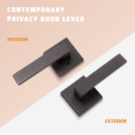 KNOBWELL Oil Rubbed Bronze Interior Door Handles Heavy Duty Door Levers Passage Door Handle Set Durable Door Hardware, Left or Right Handing, Easy Installation 3 Pack 2.07 lb One Lever