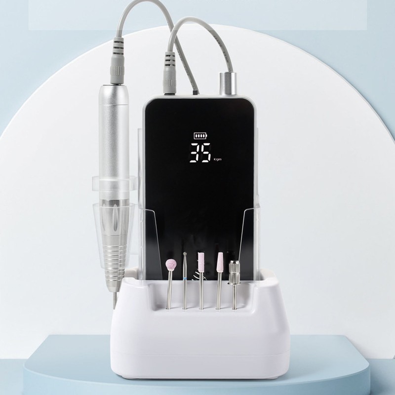 Rechargeable Manicure File 0 To 35000rpm Large Screen Display Electric