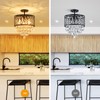 WUZUPS Crystal Drum Chandelier Flushmount Ceiling Light Modern Lighting Fixture
