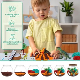RONSTONE Dinosaur Toy for Boys Girls - Craft Set Toy Gift Boy 4 5 6 7-12 Years Children - DIY Dino Terrarium & Volcano for Boys - Learning Experiments Craft Sets for Children
