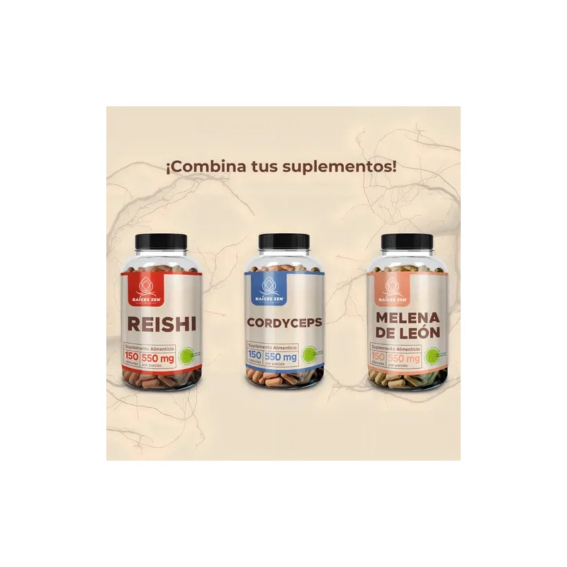 Cordyceps Suplemento 150 Cápsulas Raíces Zen Premium Sin Sabor