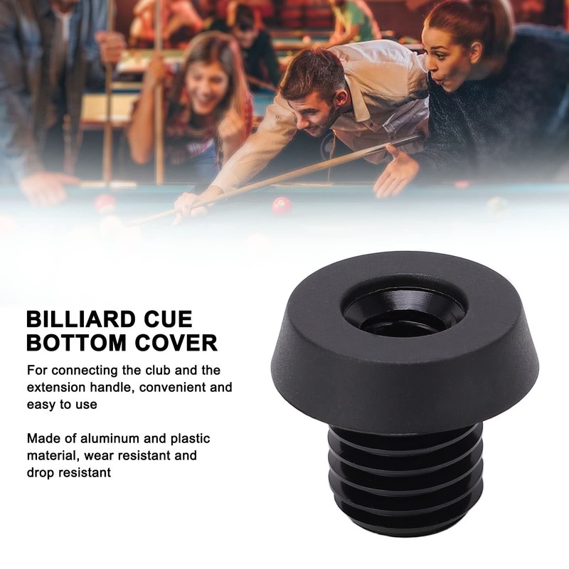 Alomejor Billiard Cue Rubber Bumper Pool Cue Block Butt Connected