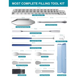 Foosi Capsule Filling Machine Kit – Pill Filler Tray Tools for Quickly Maker Empty Gel Capsules All Size 000 00 0 1 2 3 4 5, Lab Spoons Spatula Scoops Tool (13Pcs Plus)