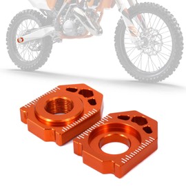 IUVWISN Dirt Bike Rear Axle Block Chain Tensioner Adjuster CNC for 125-450 SX SXF XC XCF 00-12 125-530 EXC EXCF XCW XCFW 00-23 EC250/300/250F/350F 21-23 EX250 22-23 EX300 21-23 Orange