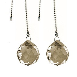 Magnificent crystal 30mm Antique Crystal Ball Prism 2 Pieces Dazzling Crystal Ceiling FAN Pull Chain