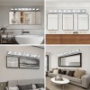 52\" Modern Chrome 8-Light LED Vanity Light Square Acrylic Lampshades