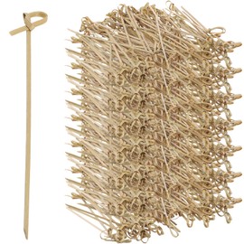 HONYUET 800 PCS 4 Inch Bamboo Knotted Cocktail Sticks, 12 cm Knotted Bamboo Skewers, Bamboo Knot Picks for Fruit String, Decoration, Handicrafts DIY