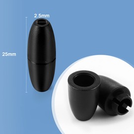 WILLBOND 100 Pcs Plastic Breakaway Clasps Bead Barrel Connectors Safety Breakaway Clasp Lanyard Clips for Necklace Bracelet Lanyard Jewelry Making (Black)