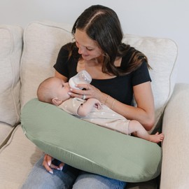 Konssy Muslin Nursing Pillow Covers, 100% Cotton Soft & Adorable Covers for Breastfeeding Pillows, Slipcovers for Newborn Baby Boys & Girls