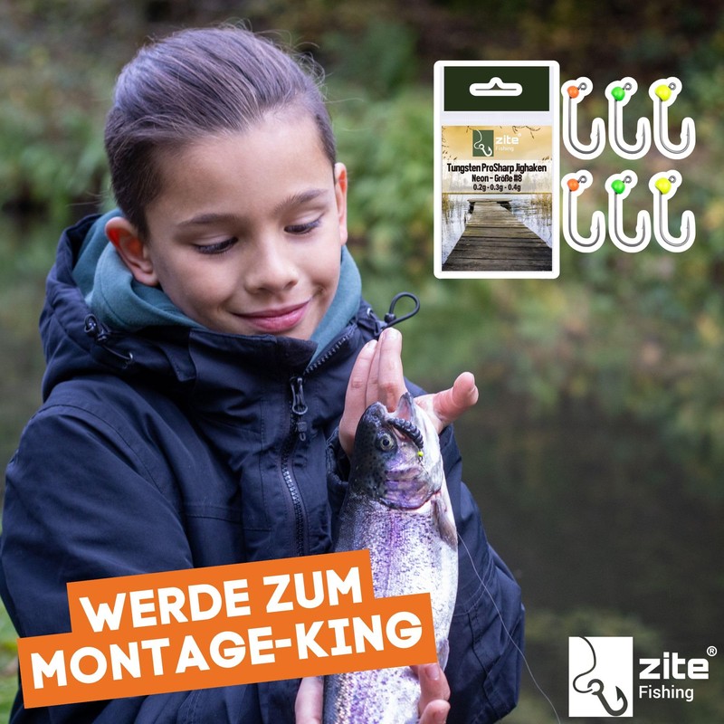 Zite Fishing Tungsten Pro Sharp Jighaken Forelle Neon 6 STK
