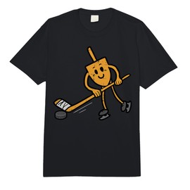 Hanukkah Dreidel Ice Hockey Chanukah Jewish Men Boys Kids Comfort Colors Adult Heavyweight T-Shirt