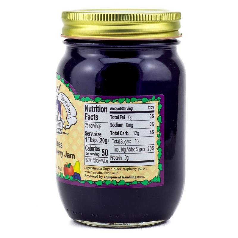 Amish Wedding All Natural Seedless Black Raspberry Jam 18 Ounces