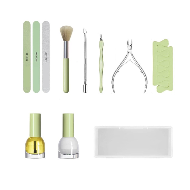 Nail Cuticle Care Tools Kit with Nail Files Buffer Stainless