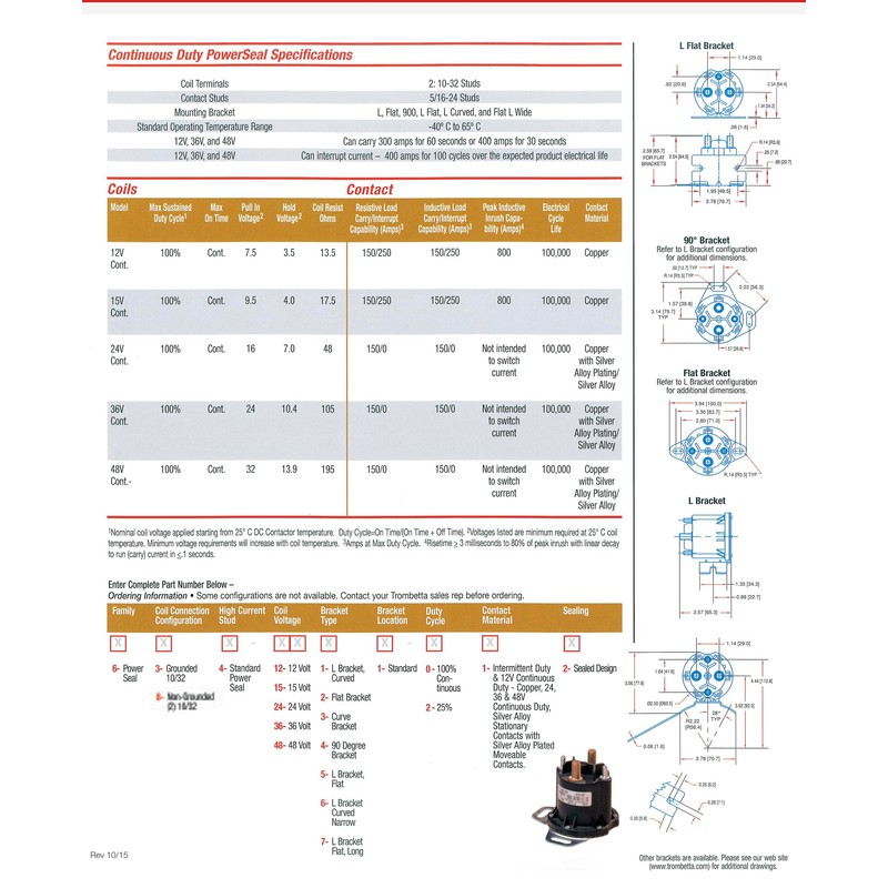 Trombetta 684-1241-212 12V Power Seal DC Contactor, 1 Pack
