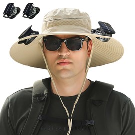 2025 nuevo ventilador solar de ala ancha para pesca al aire última intervensión, sombrero solar y carga USB, sombrero solar ultraligero, para pesca, senderismo, playa