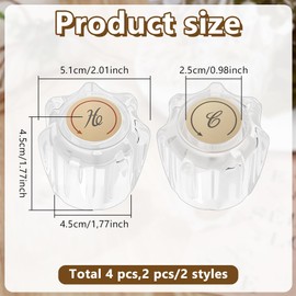 GOMAKERER 4 Pcs 2 Styles Faucet Indicators Handles, Bathroom Faucet Handle Hot and Cold Faucet Knobs Replacement Sink Handles for Home Bathroom Kitchen