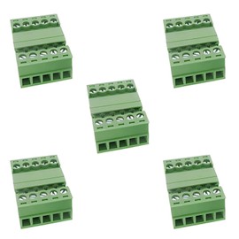 Willwewon 5 Sets 5-Pin 15EDGRK 3.81 mm/0.15 Inch Pitch PCB Mount Screw Pluggable Terminal Block Connector for 28-16AWG