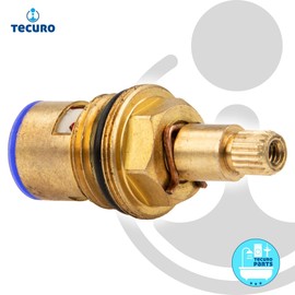 tecuro Tap Valve Top Ceramic Top Cartridge for Two-Handle Fittings Ceramic Discs Brass 1/2 Inch 90° Rotation Right Closing 25536