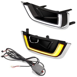 Anzios Compatible with 2022-2024 Toyota Land Cruiser LC300 ZX VX-R Set of 2X White/Amber LED Sequential Daytime Running Light w/Turn Signal + 1X Wiring Harness, A19-208-AZO-1