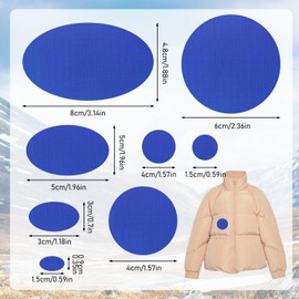 ZESION 12 Pcs Down Jacket Repair Patches - Highly Effective Repair of Nylon Fabric, Waterproof Self-Adhesive Repair Patch for Down Jackets, Tents, Raincoats, Outdoor Equipment (Blue)